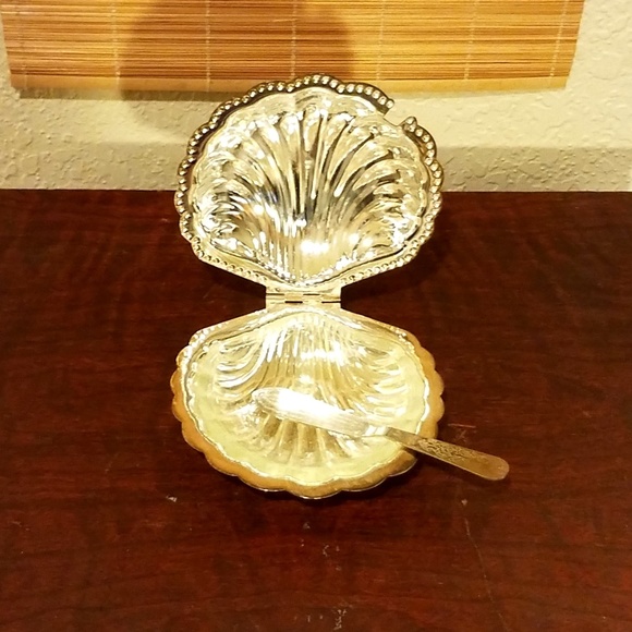 Leonard Other - Vtg Leonard Silver Plate Clam Caviar Server